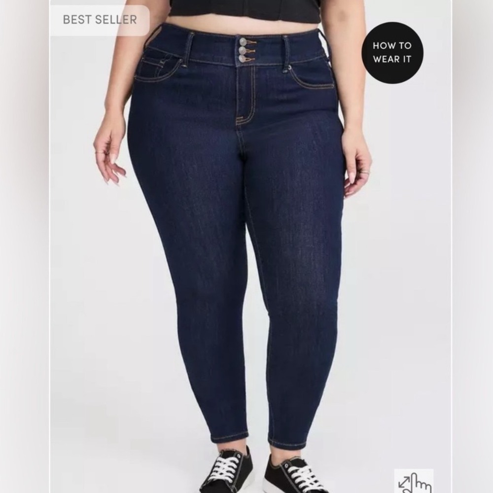 Torrid Womens Jegging Size 18R Dark Blue Denim Super‎ Soft High Rise Skinny